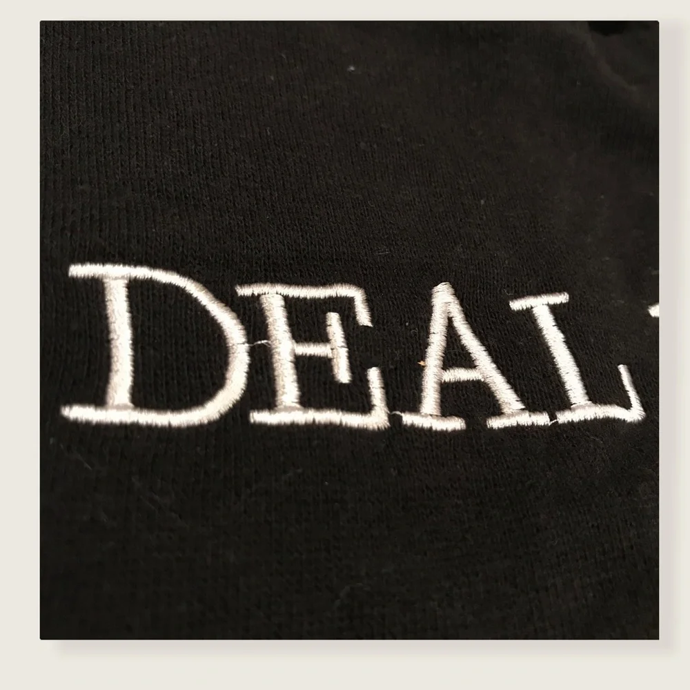 Urban Outfitters Deal With It Emoji Face Textured Cozy Long Sleeve Sweatshirt - Picture 3 of 6